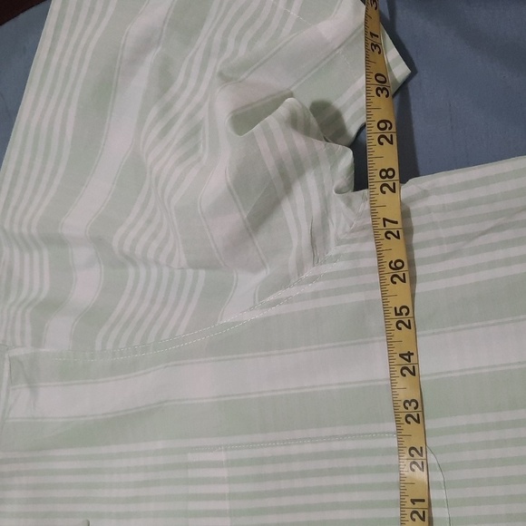 Nob Hill Mint Green Striped Casual Button Down Shirt - Picture 4 of 5